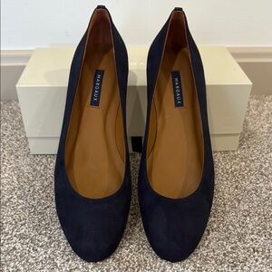 Margaux “The Classic” Ballet Flat in Midnight Blue Suede Women’s 42 Narrow NIB
